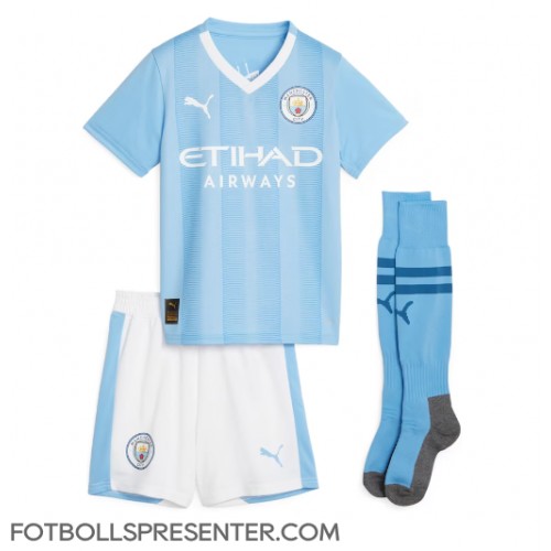 Manchester City Erling Haaland #9 Hemmatröja Barn 2023-24 Kortärmad (+ korta byxor)